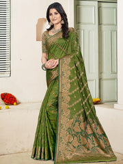 Silk Woven Work Festival Tassle Saree