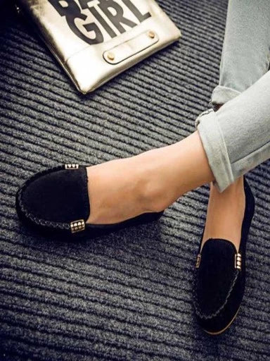 Women Black Color blocked Suede Loafers