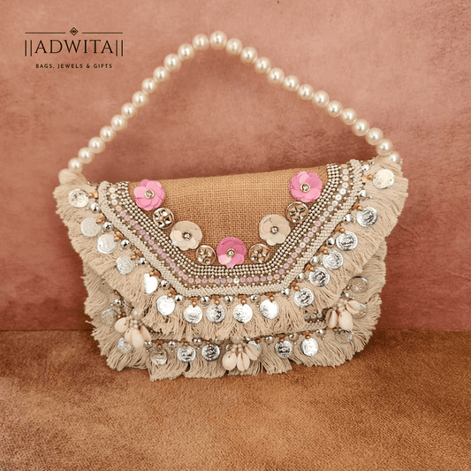 Banjara Bag (Pink and White)