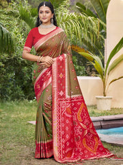 Silk Woven Work Festival Tassle Saree