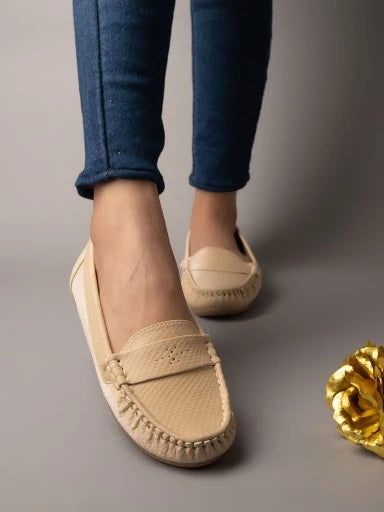 Comfortable Casual Cream Loafers For Women & Girls