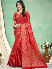 Silk Woven Work Festival Tassle Saree