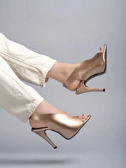 Stylish Slingback Peep Toe Copper Pumps Stiletto Heeled Sandals For Women & Girls