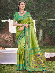 Paithani Silk Woven Work Festival Tassle Saree