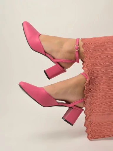 Stylish Comfortable Hot Pink Heeled Pumps For Women & Girls