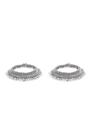 Set of 2 Oxidised Silver-Plated Anklets