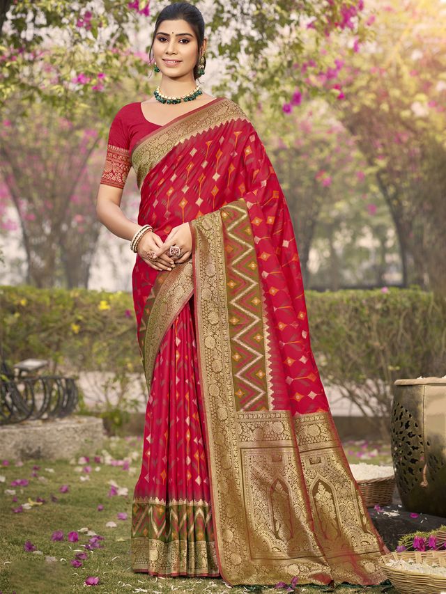 Silk Woven Work Festival Tassle Saree