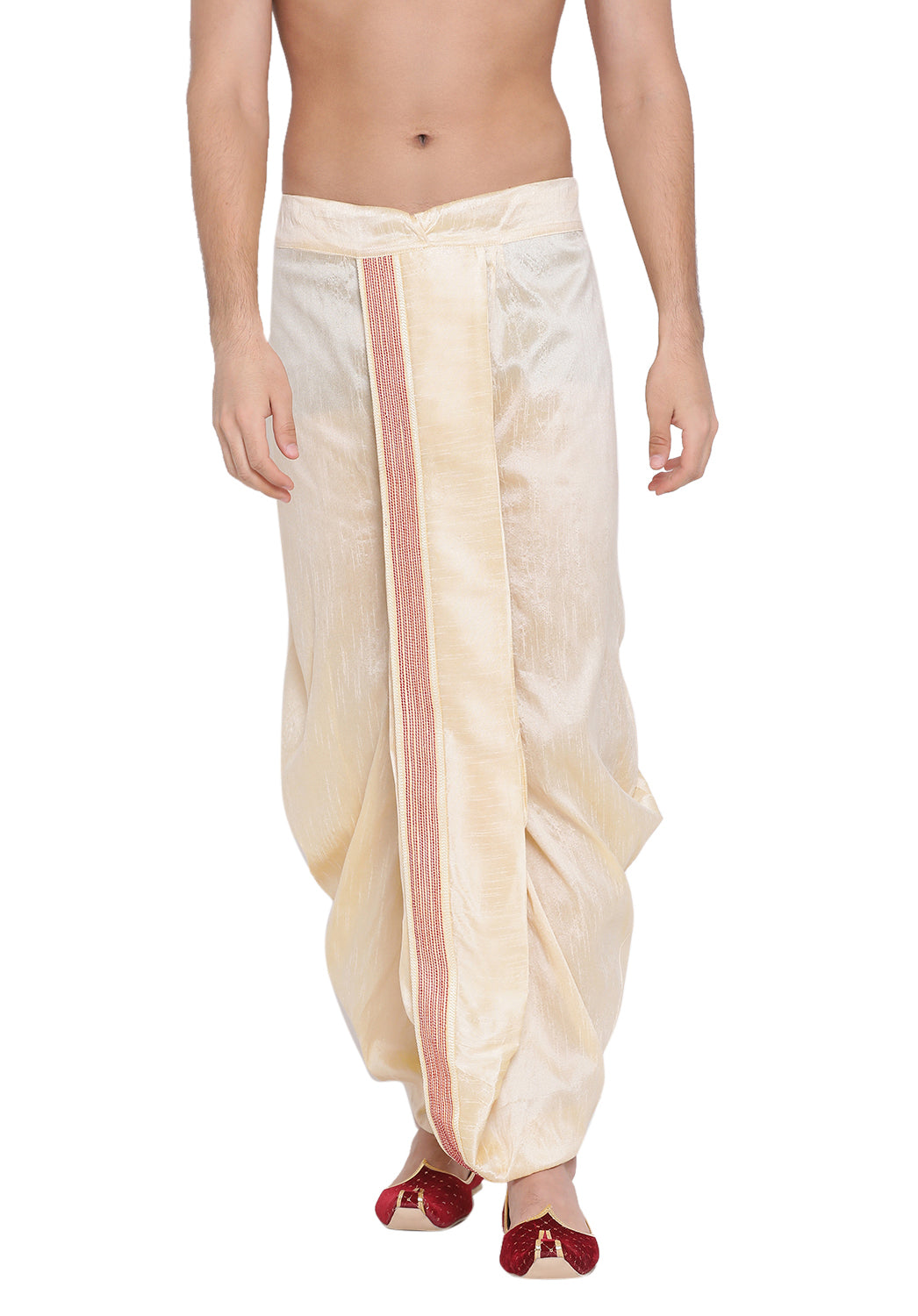 Men's Gold Silk Blend Dhoti