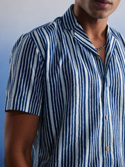 Men's Indigo Blue Cotton Shirt