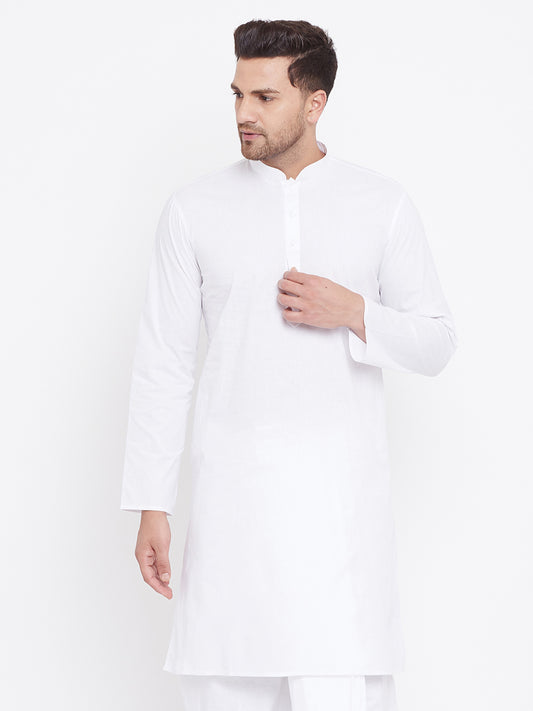 Men's White Cotton Kurta