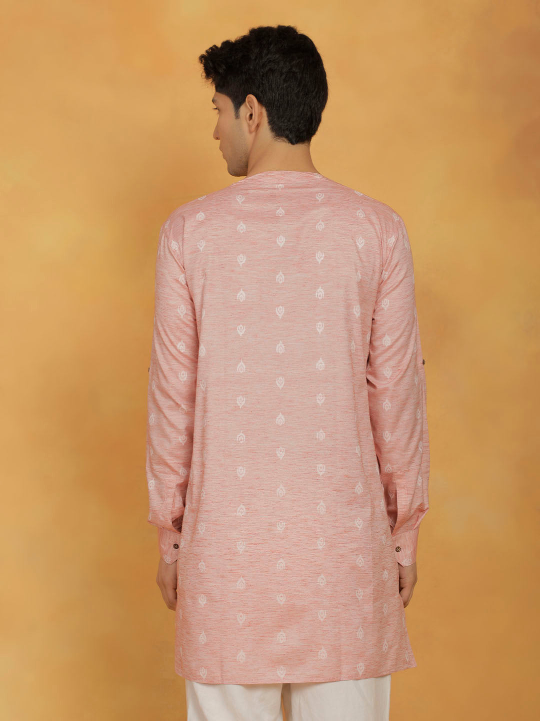 Men's Pink Cotton Kurta