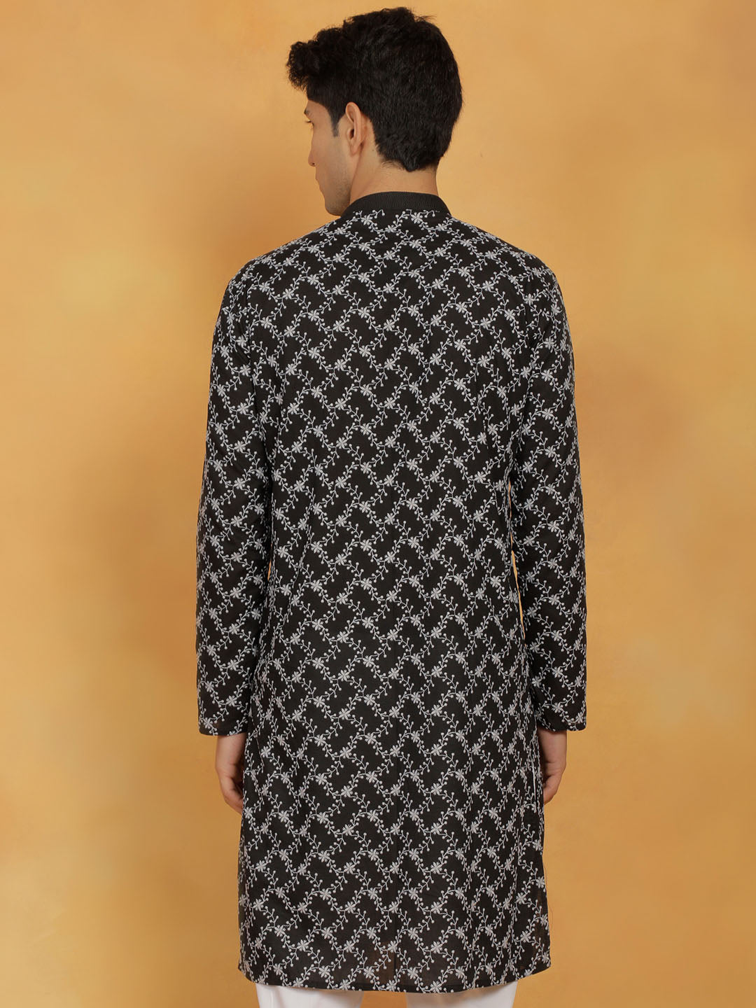 Men's Black Cotton Kurta