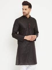 Men's Black Cotton Kurta