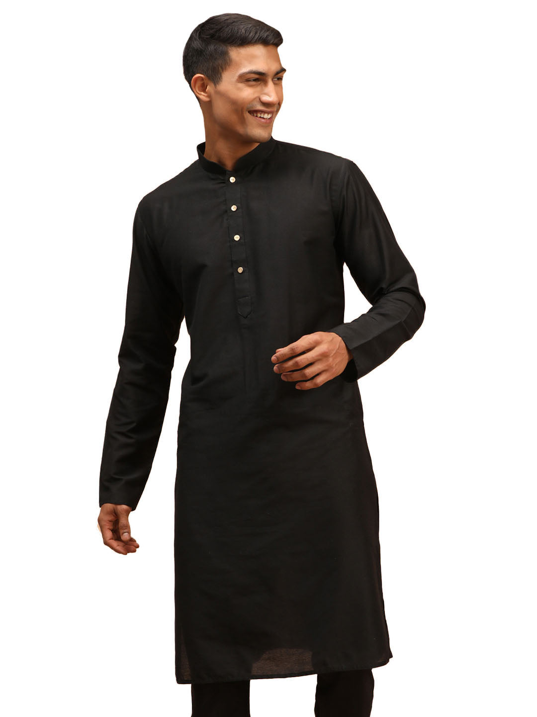 Men's Black Viscose Kurta