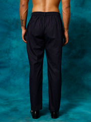 Men's Navy Blue Cotton Pant Style Pyjama