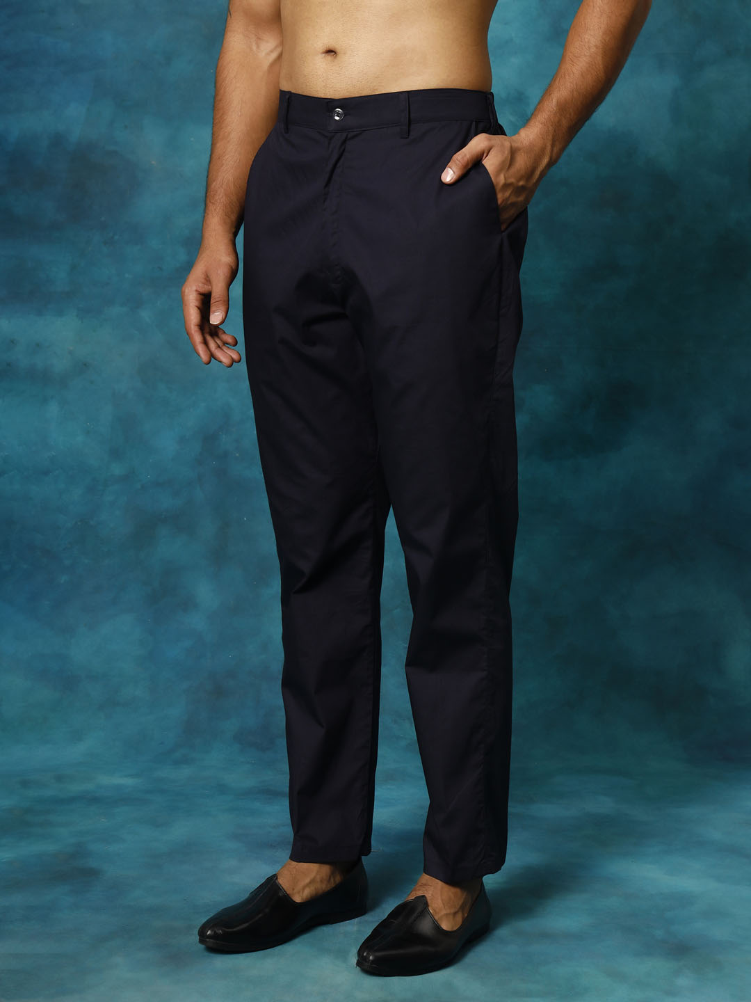 Men's Navy Blue Cotton Pant Style Pyjama