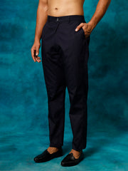 Men's Navy Blue Cotton Pant Style Pyjama