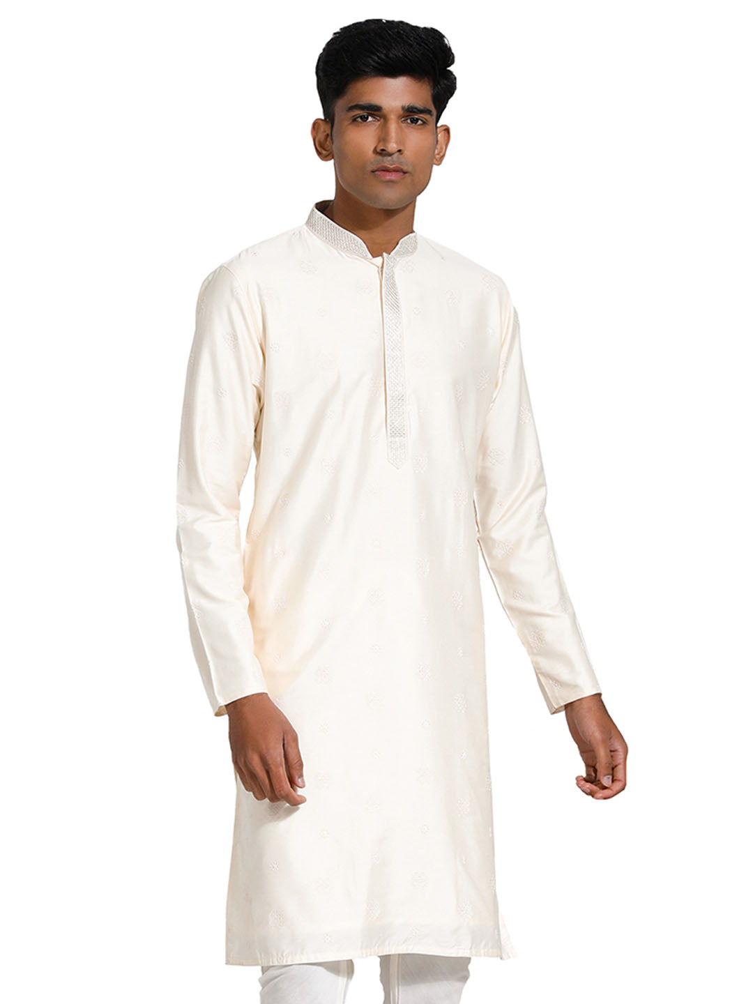 Men's Cream Viscose Kurta