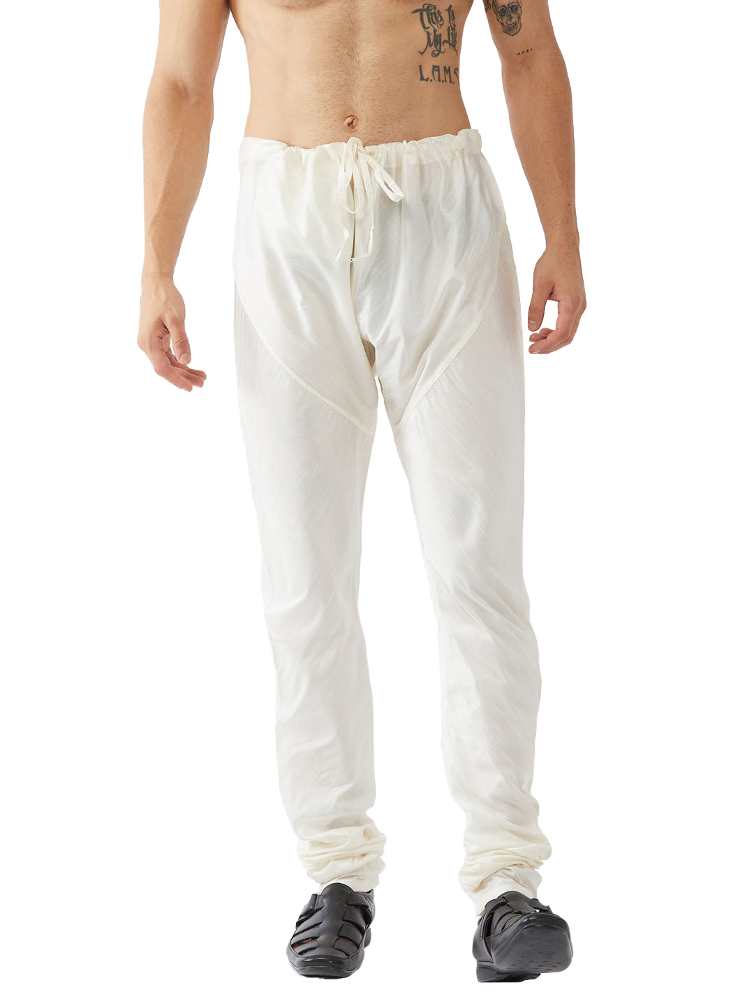 Men's Cream Silk Blend Pyjama