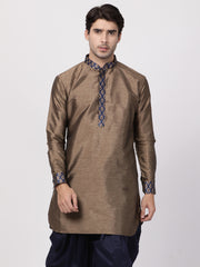 Men's Bronze Silk Blend Kurta