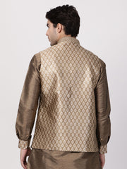 Men's Gold Silk Blend Nehru Jacket