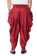 Men's Maroon Cotton Blend Dhoti