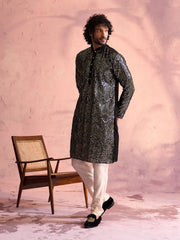 Men's Black Georgette Kurta