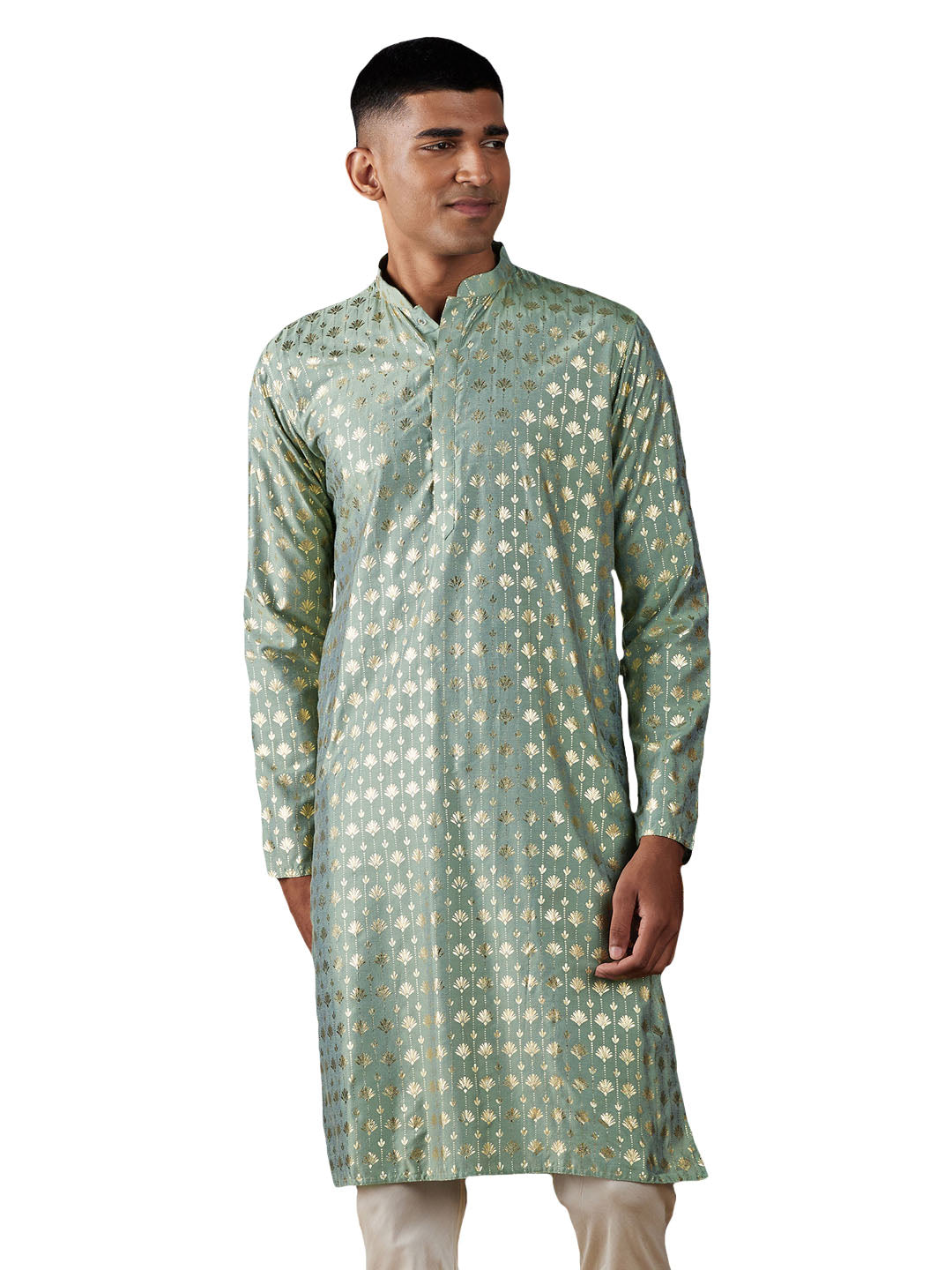 Men's Green Viscose Kurta