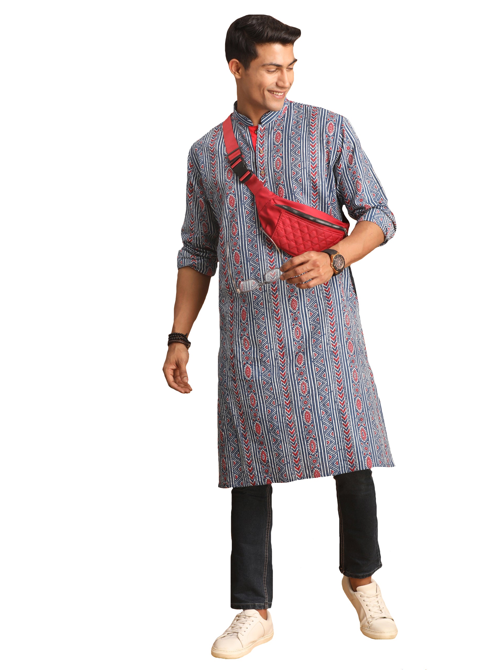 Men's Indigo Blue Cotton Kurta