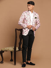 Men's Pink Printed Satin Twill Blazer