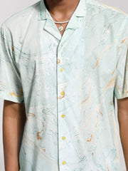 Men's Mint Green Cotton Ethnic Shirt