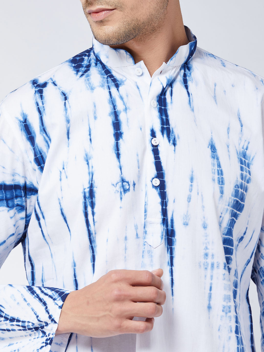 Men's Blue Pure Cotton Kurta