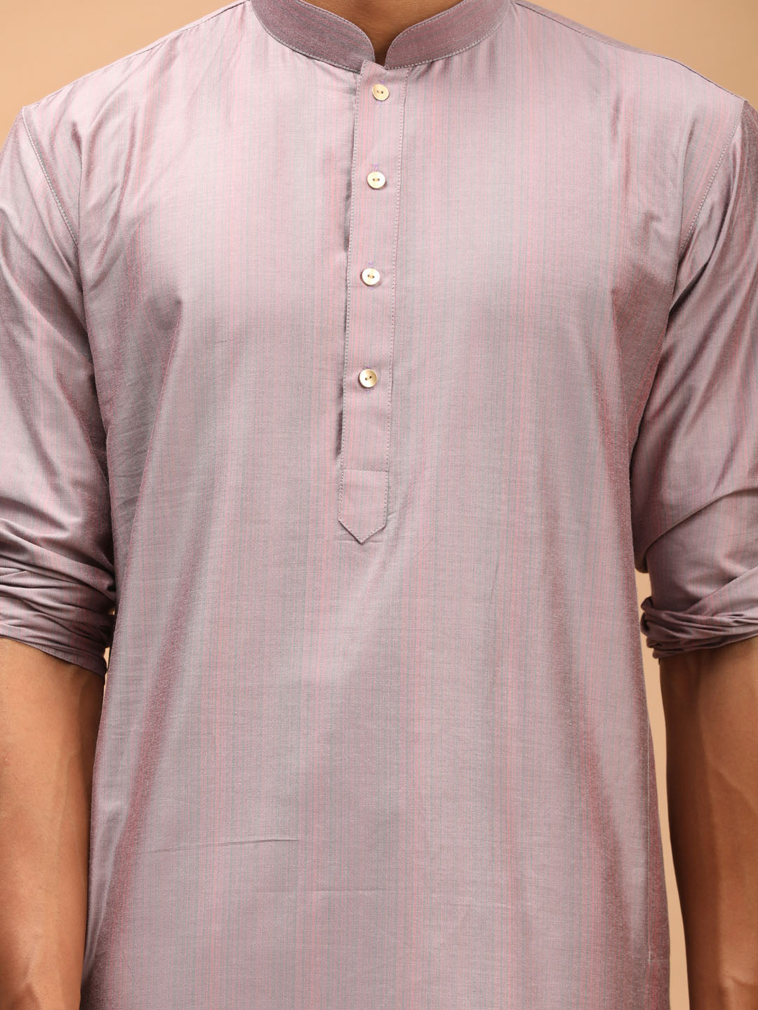 Men's Steel Grey Viscose Kurta