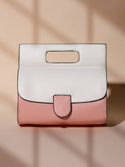 Women's The Envelope Hand Bag - Flamingo Pink & Ivory White