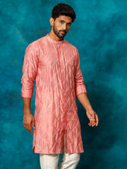 Men's Onion Pink Viscose Kurta