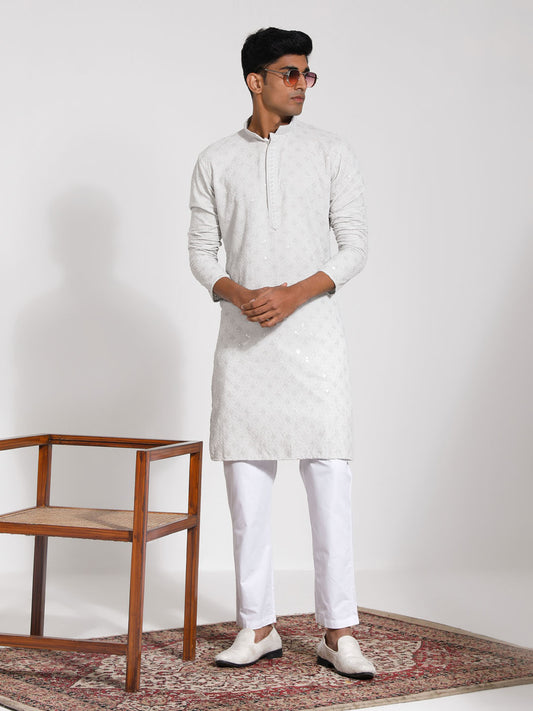 Men's Grey Rayon Kurta And Pyjama Set