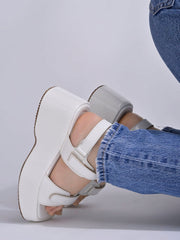 Shoetopia Comfortable  & Sporty White Sandals For Women & Girls