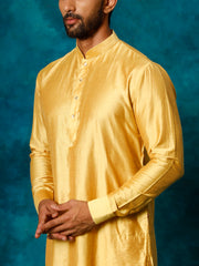 Men's Mustard Viscose Kurta