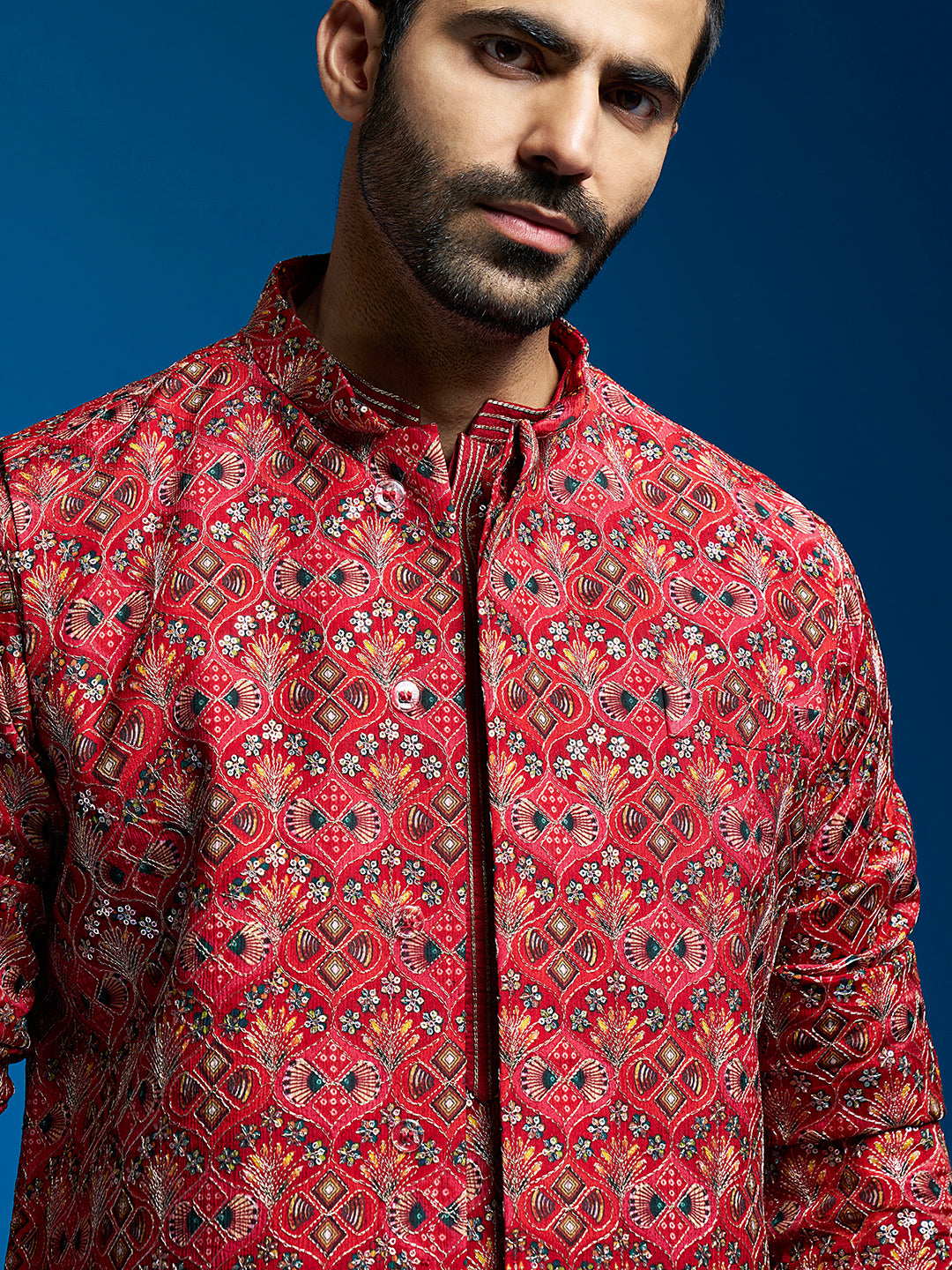 Men's Red - Nehru Jacket