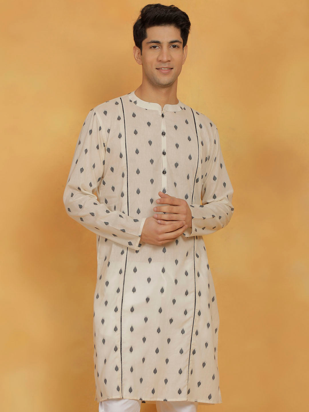 Men's Cream Cotton Kurta