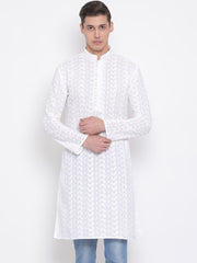 Men's White Pure Cotton Kurta