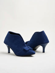 Shoetopia Solid Bow Detailed Blue Pumps For Women & Girls