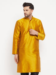 Men's Gold Silk Blend Kurta