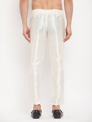 Men's Cream Silk Blend Pant Style Pyjama