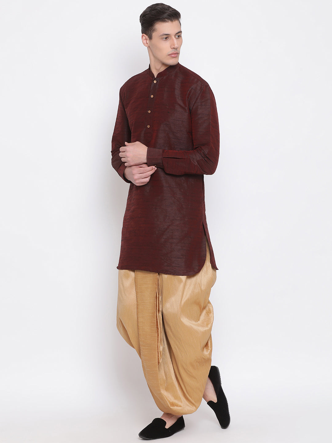 Men's Rose Gold Silk Blend Dhoti