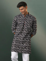 Men's Black Cotton Kurta