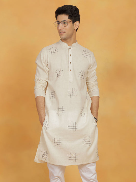 Men's Cream  Kora Kurta