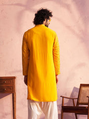 Men's Yellow Georgette Kurta