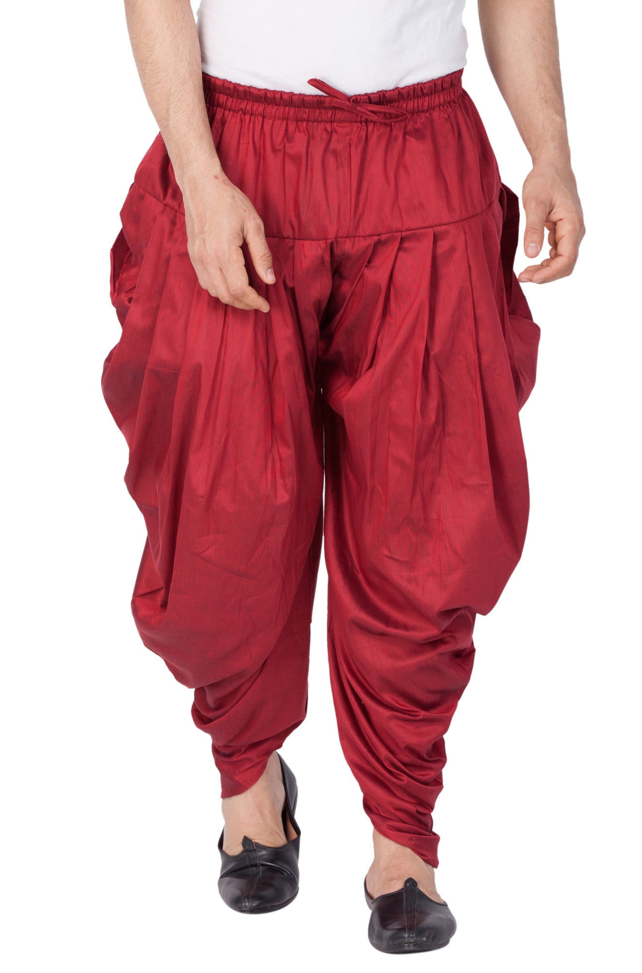 Men's Maroon Cotton Blend Dhoti