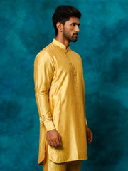 Men's Mustard Viscose Kurta